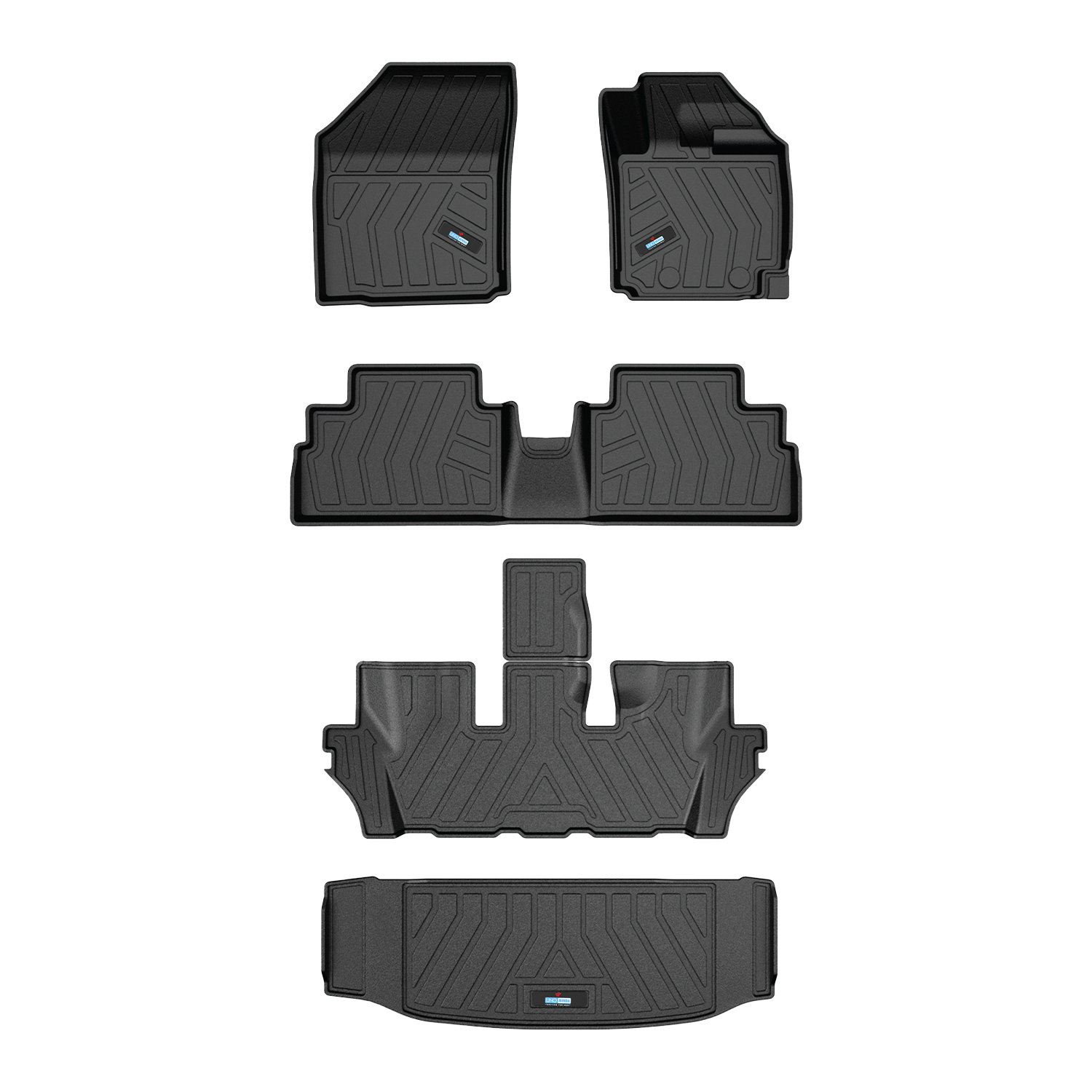 Uno Minda Lifetime 5D Car Mats 5 Piece (4 Row With Boot) For Maruti Suzuki Xl-6 1st Gen Apr 2022- Onwards  | Anti Slip | All Weather Mats | 100% Waterproof & Washable | Custom Fit UNO -MATS-XL6-22-WBOOT